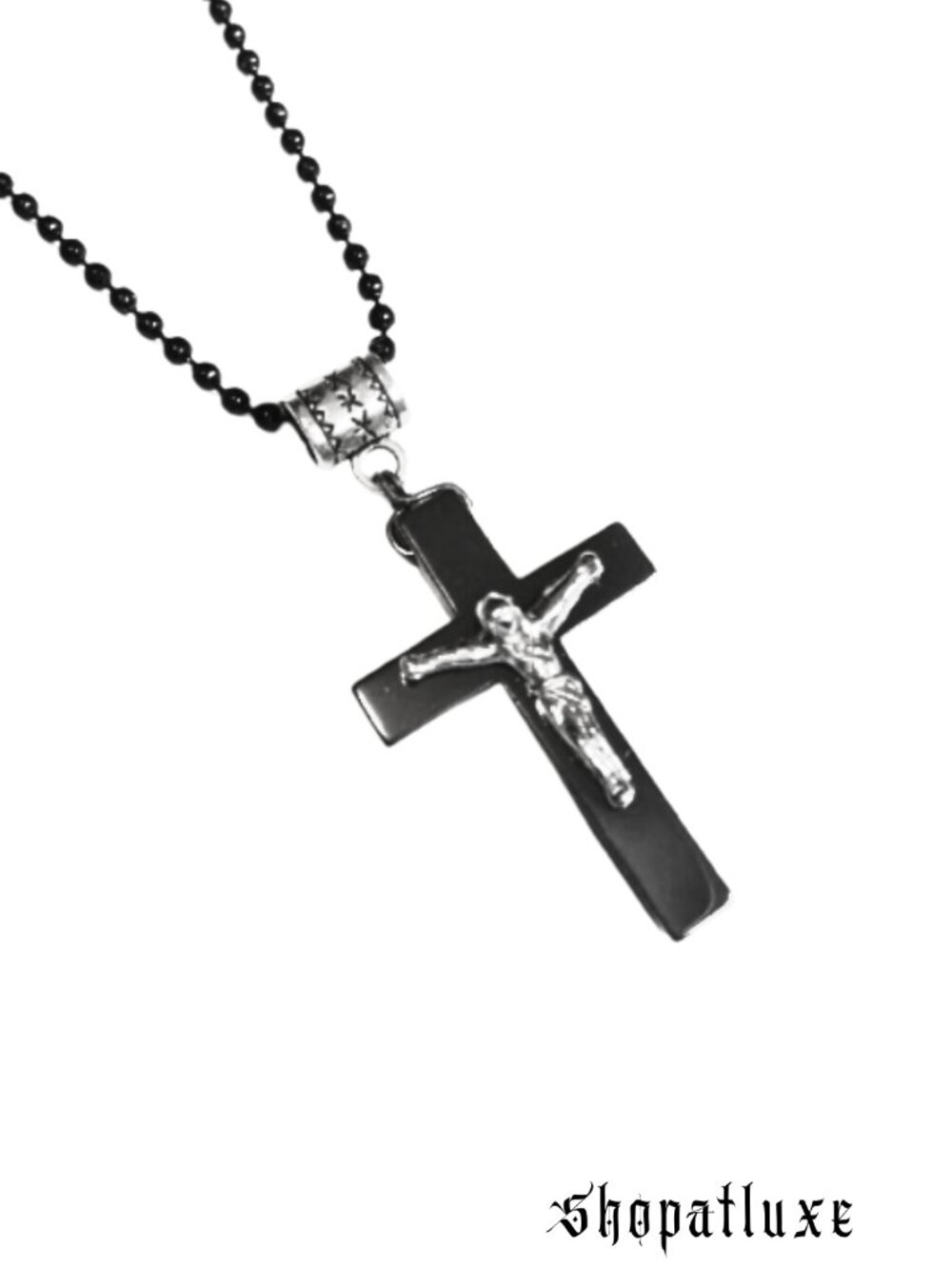 Hematite And Sterling Silver Crucifix